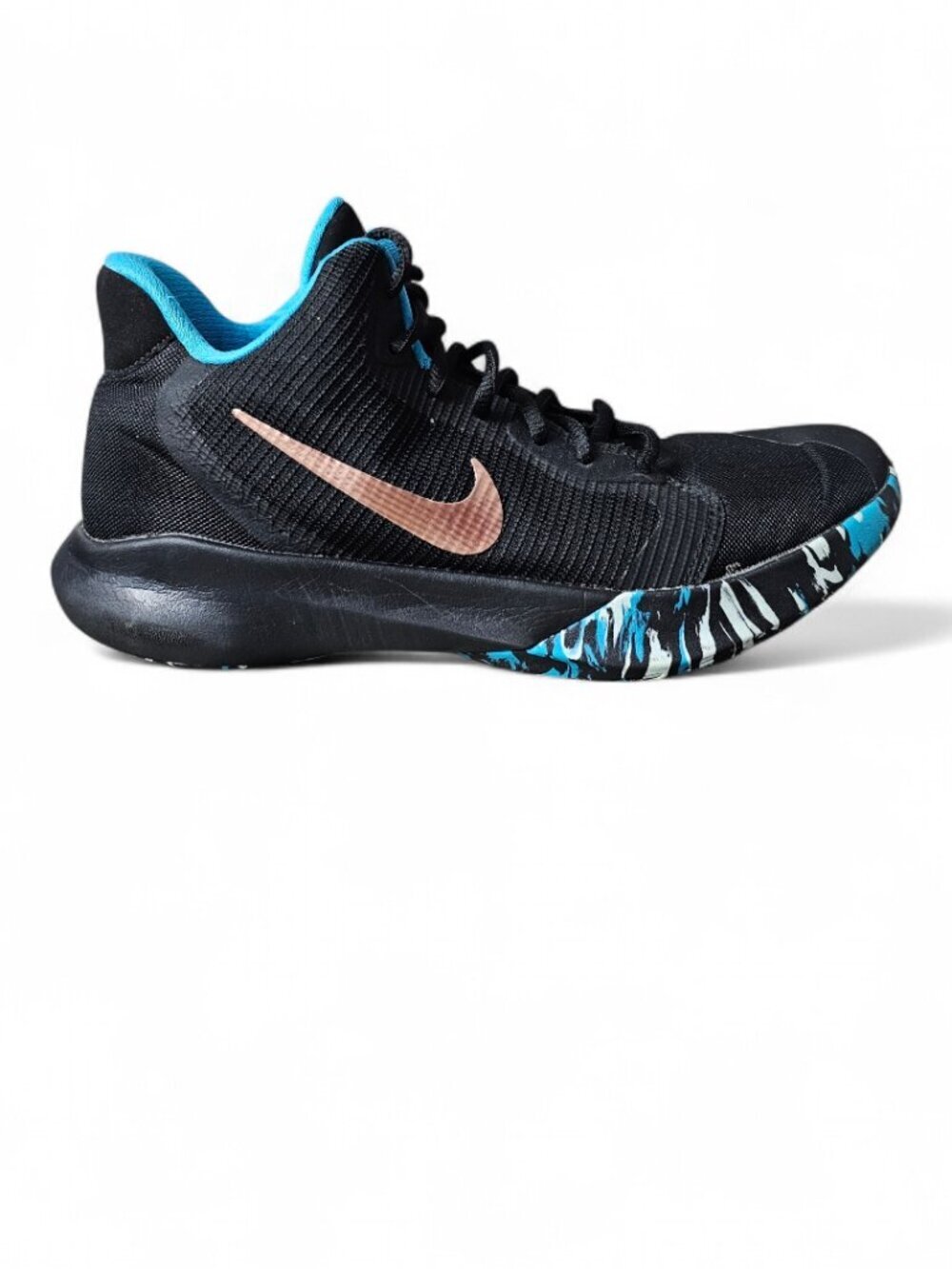 Nike Precision 3 Blue Camo Sole Athletic Basketball Performance Sneaker Shoe 7.5